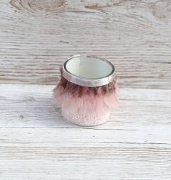 flower delivery Budapest - Candle holder with feathers 9cm