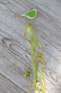 hanging green bird with ribbons (50 cm)