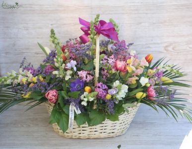 50 stems spring flower basket