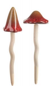 ceramic mushroom with dancing hat 1 piece 28 cm