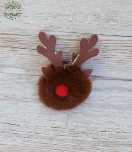 Reindeer Pom Pom Keychain