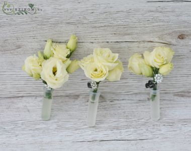 Hair flowers with lisianthus and crystal neddle (cream)