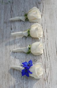 Boutonniere of rose (white) 1pc