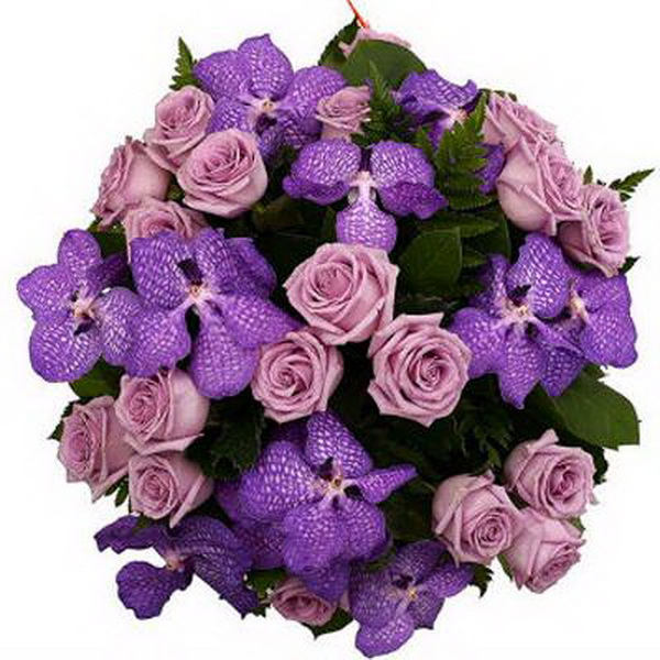flower delivery Budapest - Bouquet with rose, vanda orchid, 30 stems