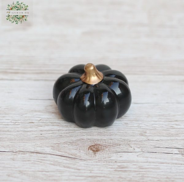 flower delivery Budapest - Black ceramic pumpkin, 6 cm