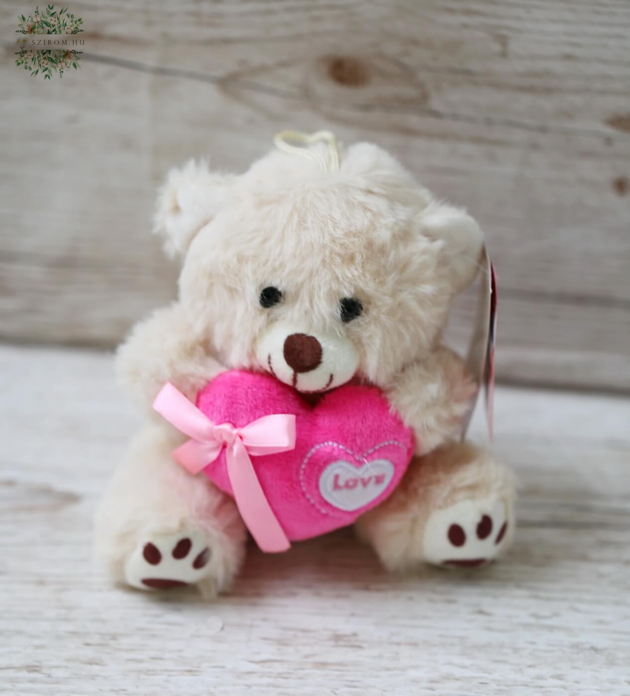 flower delivery Budapest - Small teddy with heart 15cm