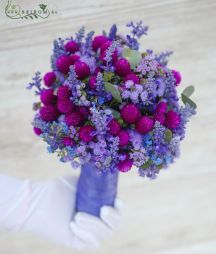 Virágküldés Budapest - Menyasszonyi csokor (mezei virágok, lila, bíbor) csak augusztus, szeptember