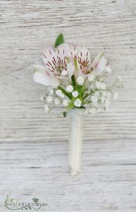 Boutonniere of alstroemeria (white)