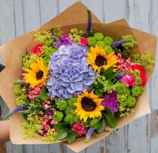 Big  bouquet with colorfull flowers (27 stems)