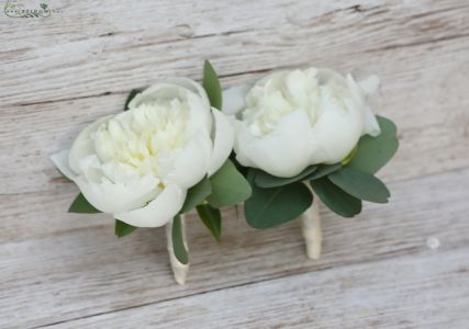Boutonniere of peonie (white) 1 pc
