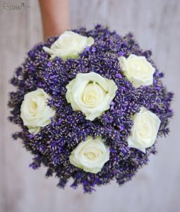Bridal bouquet (rose, levander, white, purple)