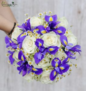 Bridal bouquet (rose, iris, chamomila, purple)