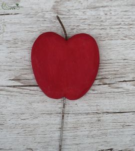 red wooden apple on stick(13cm)