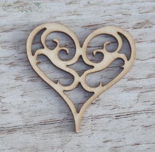 small brown wooden heart (4cm)