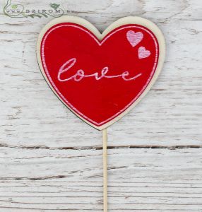 red heart on stick (9cm)