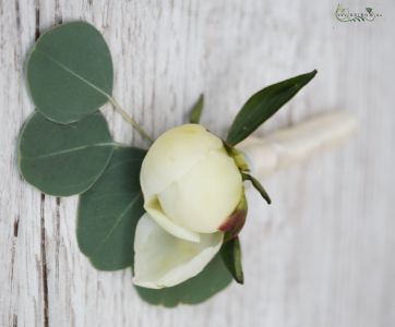boutonniere made of white peony