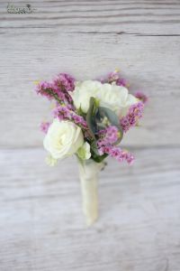 boutonniere (spray rose, limonium, pink)