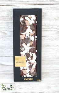 chocoMe handgemachte Milchchokolade mit Kokosnusschips, Schokoladenpastillen, Vanille, Zimtmandeln 110g