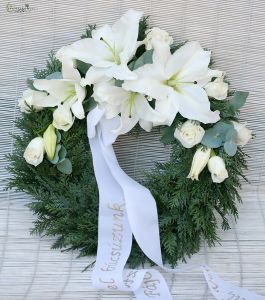 wreath made of lilies and roses (50cm)