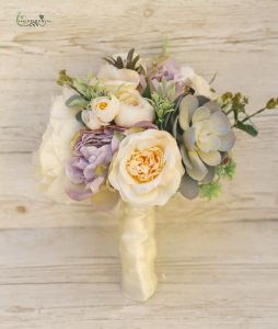 Silk flower bridal bouquet in provance style