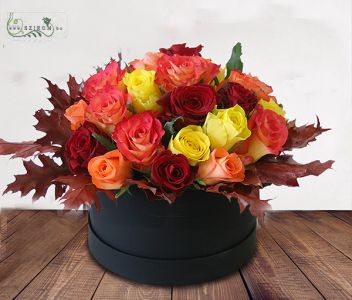 Őszi rózsadoboz (27 szál)