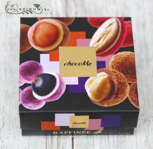 chocoMe selection of milk, blond, white and ruby chocolate dragée products with fruit and nuts (4x40g)