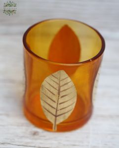 Candleholder leaf patterned 10cm