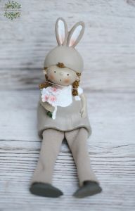 ceramic Bunny-girl with hanging legs (18cm)
