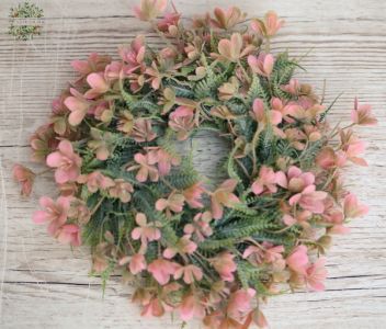 pink artificial small flower wreath (28cm)