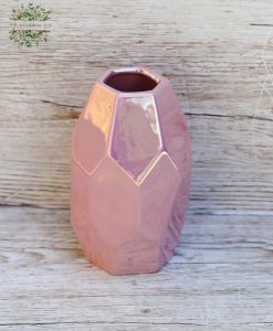 Rózsaszín kerámia váza 17cm