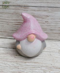 pink cap ceramic leprechaun 9 cm 