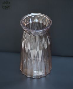 brownish pink design glass vase (20*10cm)