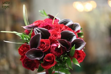 rote Rose, englische Rose, Calla (30 Stämme)