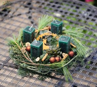 Green forest Advent wreath