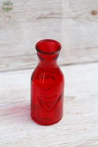 Kis piros váza szívvel 17cm