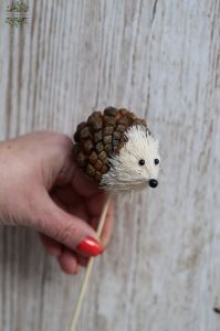 Hedgehog figure on stick 8cm