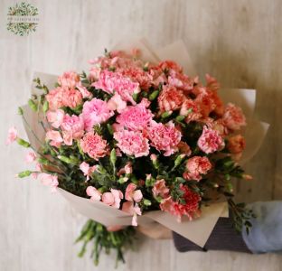 Bouquet of pink carnations, 40 strands