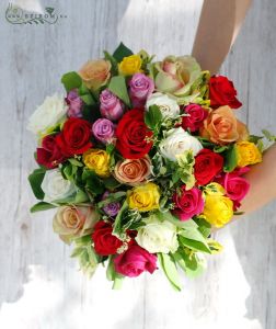 30 stems of multi color roses