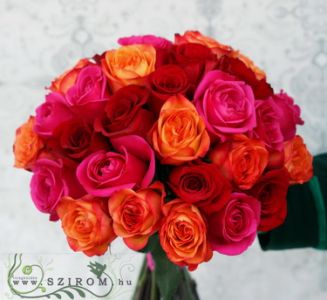 30 szál színes rózsa