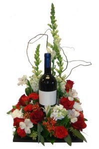 Blume Teller mit Wein oder Champagner (29 Stämme)