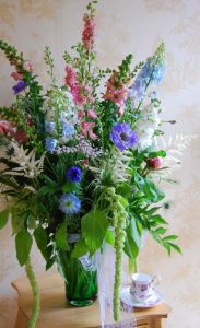 tall flowers in vase (17 stems)