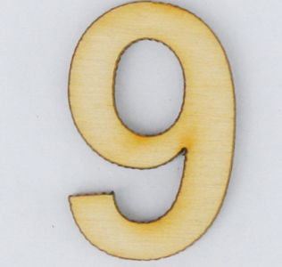 wooden number nine (5cm)