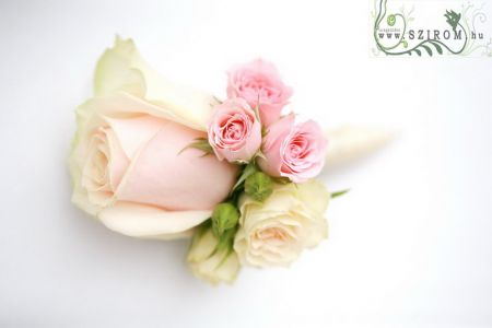 Boutonniere of spray roses, rose (pink, peach))