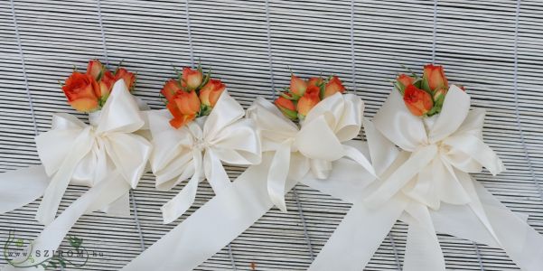 wrist corsage made of spray roses (orange)