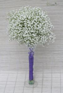 Tall vase centerpiece with gypsophila (white), wedding