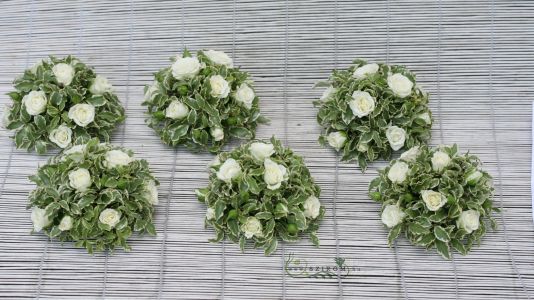 Mini centerpieces with mini roses 1pc (white), wedding