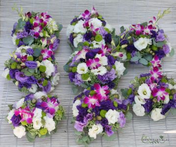 Round centerpiece 1 pc (lisianthus, dendrobium, purple), wedding