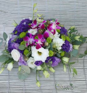 Round centerpiece purple, big ( liziantusz, dendrobium,  lila), wedding