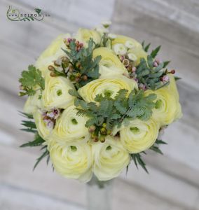 Bridal bouquet of ranunculusses (wax,cream)