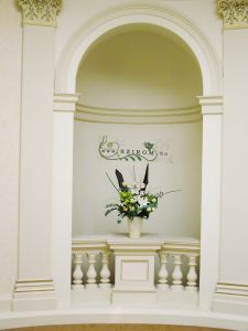Flower decor in nicchio (white green) , Ybl palace, wedding